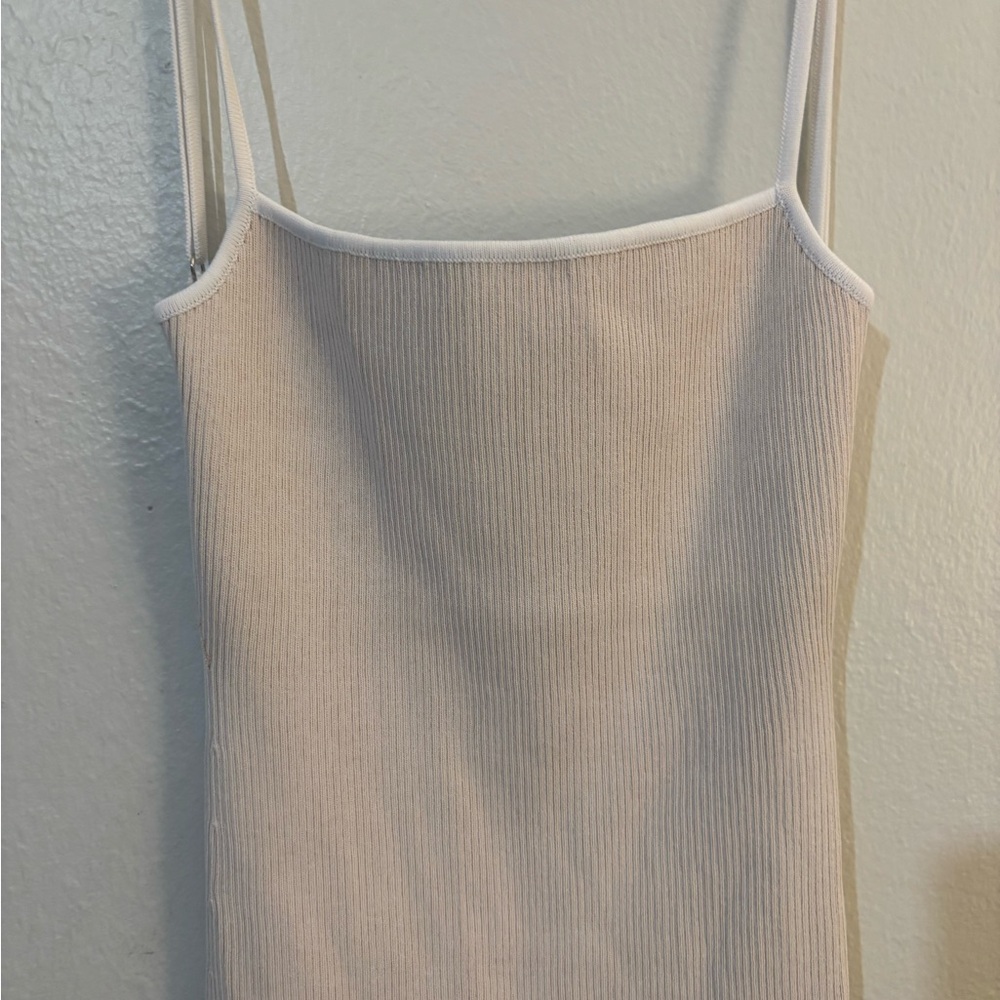 SER.O.YA Cream Ribbed Slip Dress - Picture 2 of 6